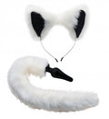 XR Brands - White Fox Tail Plug & Ears Set