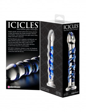 Pipedream - Icicles No. 5 Glass Massager – Clear / Blue