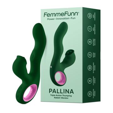 Femme Fun Pallina Action Rabbit Vibrator - Green